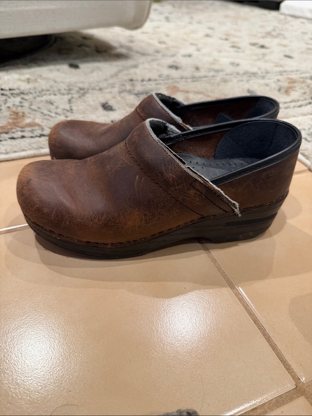Women’s Dansko Brown Leather Slip-On Clogs